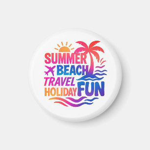Vibrant Summer Typography Collage with Graphic Fus Magnet