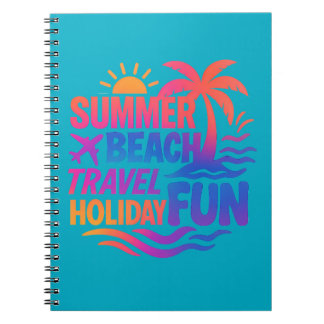 Vibrant Summer Typography Collage with Graphic Fus Notebook