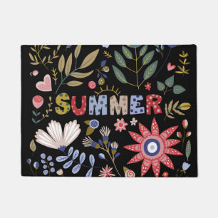 Vibrant Summer Vacation Floral – Colorful Flowers Doormat