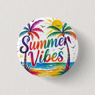 Vibrant Summer Vibes 3 Cm Round Badge