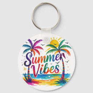 Vibrant Summer Vibes Key Ring