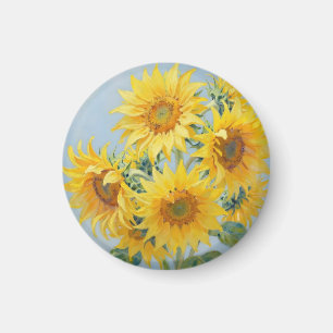 Vibrant Sunflower Bouquet Oil Painting Magnet