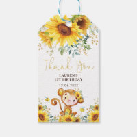 Vibrant Sunflower Cheeky Baby Monkey Wild Birthday