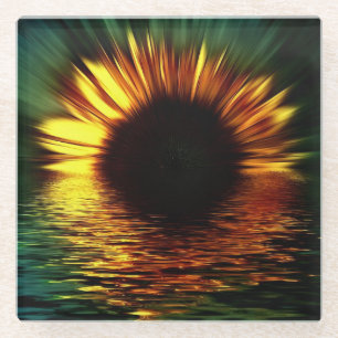 Vibrant Sunflower Glass Coaster