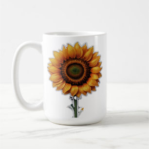 Vibrant Sunflower Illustration Design  Coffee Mug