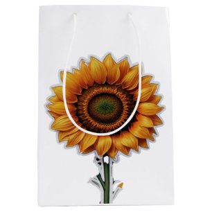 Vibrant Sunflower Illustration Design Medium Gift Bag