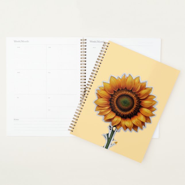 Vibrant Sunflower Illustration Design  Planner (Display)