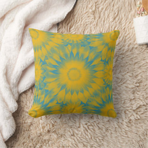 Vibrant Sunflower Tie-Dye Art Cushion