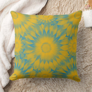 Vibrant Sunflower Tie-Dye Art Cushion