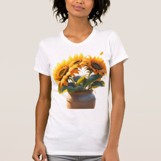 Vibrant Sunflowers in a Rustic Pot T-Shirt