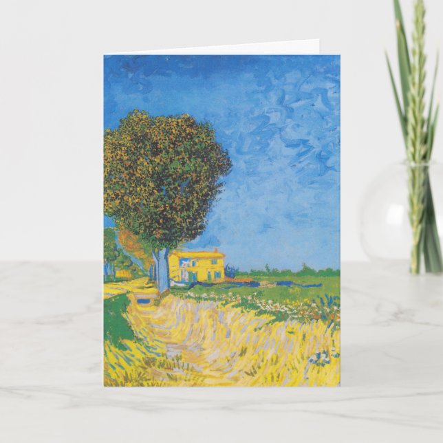 Vibrant Sunny Path & Yellow House by Van Gogh Card (Front)