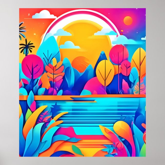 Vibrant Sunrise Landscape Poster (Front)