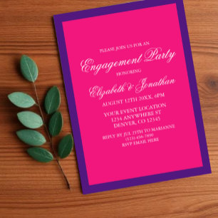 Vibrant Sunrise Minimalist Engagement Party Invitation