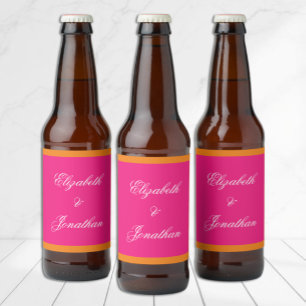 Vibrant Sunrise Minimalist Mix & Match Wedding Beer Bottle Label