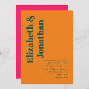 Vibrant Sunrise Minimalist Mix & Match Wedding Invitation