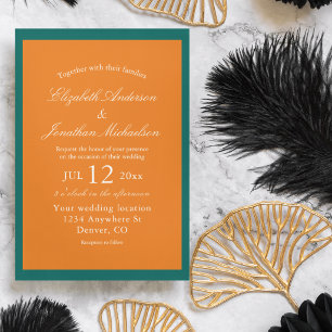Vibrant Sunrise Minimalist Mix & Match Wedding Invitation