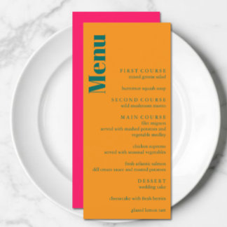 Vibrant Sunrise Minimalist Mix & Match Wedding Menu