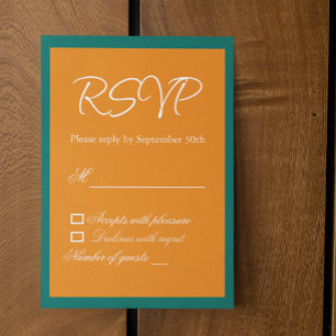 Vibrant Sunrise Minimalist Mix & Match Wedding RSVP Card