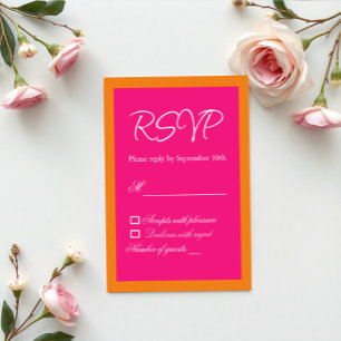 Vibrant Sunrise Minimalist Mix & Match Wedding RSVP Card