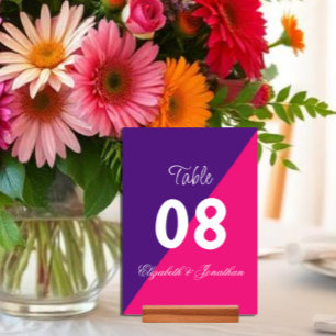 Vibrant Sunrise Minimalist Mix & Match Wedding Table Number