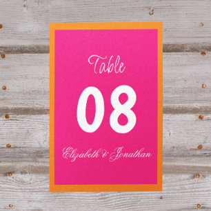 Vibrant Sunrise Minimalist Mix & Match Wedding Table Number