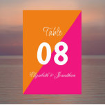 Vibrant Sunrise Minimalist Mix & Match Wedding Table Number<br><div class="desc">Vibrant colourful minimalist wedding collection with bright pink and orange sunrise tones. Mix and match colours</div>