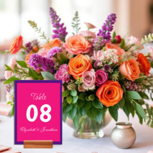 Vibrant Sunrise Minimalist Mix & Match Wedding Table Number