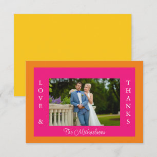 Vibrant Sunrise Minimalist Mix & Match Wedding Thank You Card