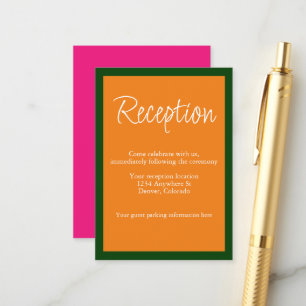 Vibrant Sunrise Mix & Match Wedding Reception Enclosure Card