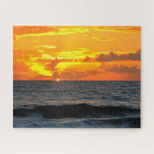 Vibrant sunrise over the ocean jigsaw puzzle