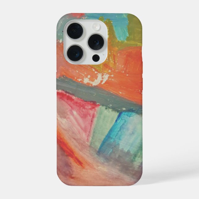 Vibrant Sunset Abstract Expressionist Art  iPhone Case (Back)