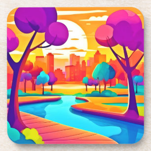 Vibrant Sunset City Park Coaster