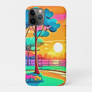 Vibrant Sunset Cityscape iPhone 11 Pro Case