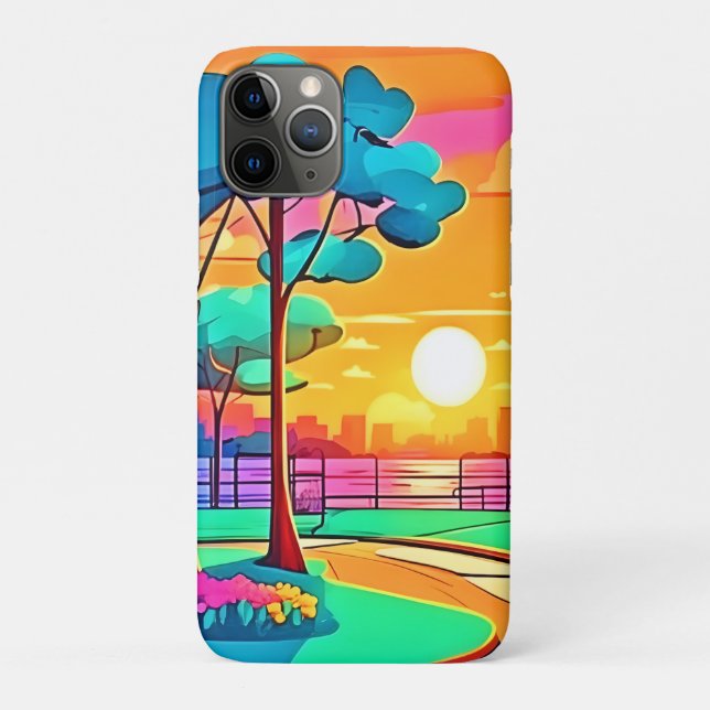 Vibrant Sunset Cityscape Case-Mate iPhone Case (Back)