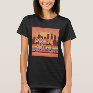 Vibrant Sunset Cityscape Pride 2025 Women's T-Shirt