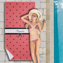 Vibrant Sunset Coral Summer Chic Beach Towel