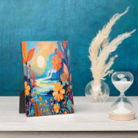 Vibrant Sunset Floral Landscape Nature Art