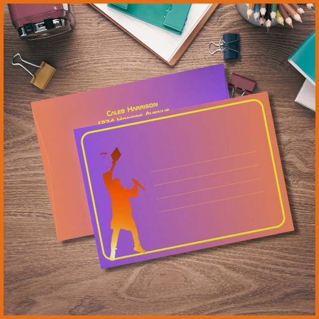 Vibrant Sunset Modern Tech Graduation Envelope (Creator Uploaded)