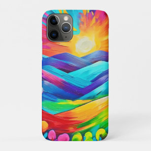 Vibrant Sunset Mountain Art Print iPhone 11 Pro Case