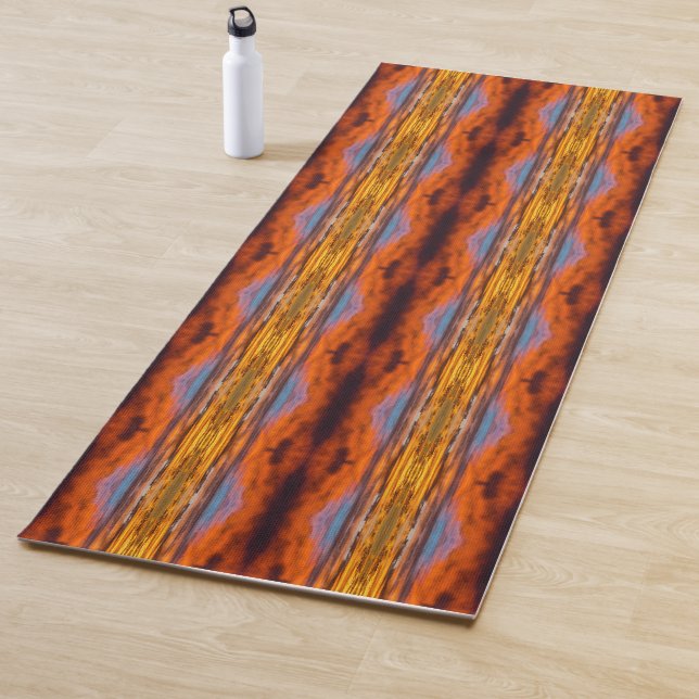 Vibrant sunset pattern yoga mat (In Situ)