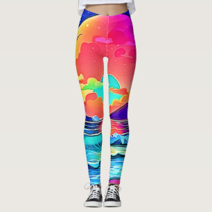 Vibrant Sunset Seascape Leggings