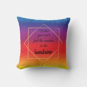 vibrant sunset theme background with good quote cushion