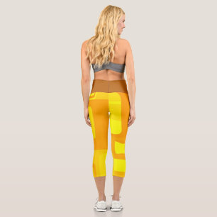 Vibrant Sunshine Flow – Modern Abstract Art Shapes Capri Leggings