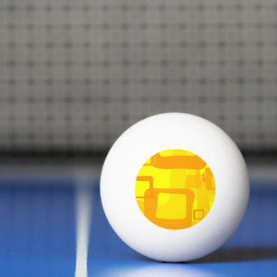 Vibrant Sunshine Flow – Modern Abstract Art Shapes Ping Pong Ball