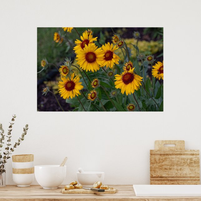 Vibrant Sunshine: Orange Sunflowers Photography Poster (Kitchen)