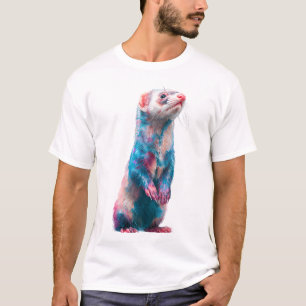 Vibrant Surreal Neon Watercolor Ferret Men T-Shirt