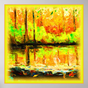 "Vibrant Swamp Forest" Cute Painting. Buy Now Poster