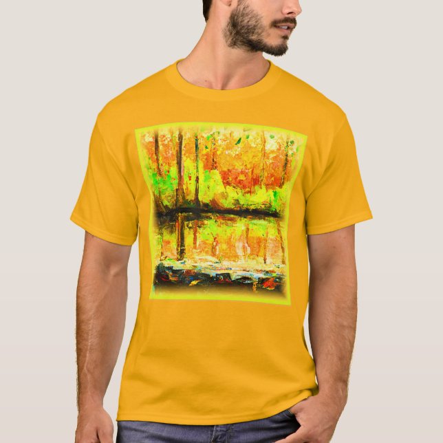 "Vibrant Swamp Forest" Cute Painting. Buy Now T-Shirt (Front)