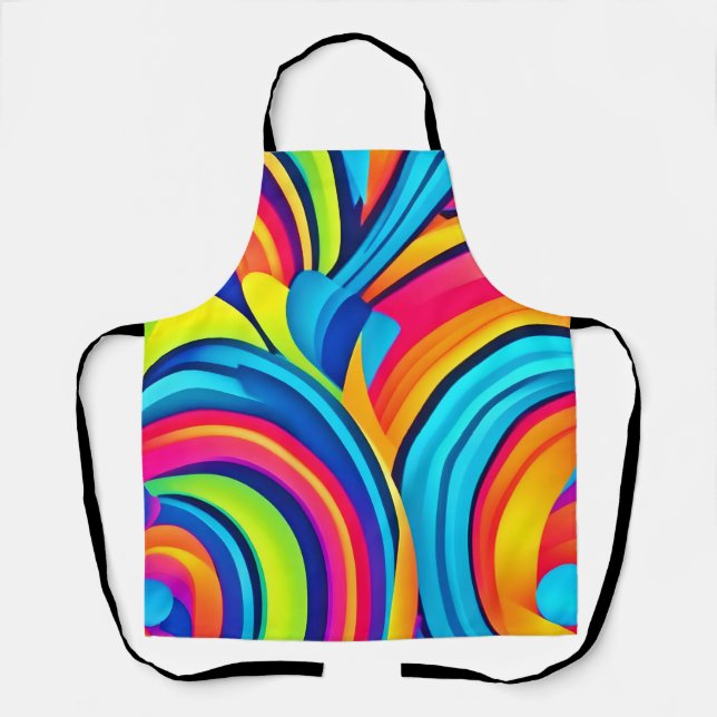 Vibrant Swirl Abstract Art Apron (Front)