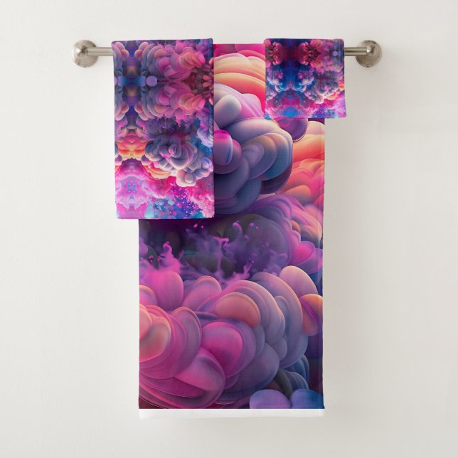 Vibrant Swirl Abstract Towels Set (Insitu)